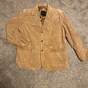 Excelled Women’s Tan Genuine Leather Blazer Jacket